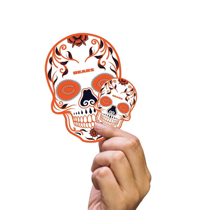 Chicago Bears – 5 Skull Minis (Mixed Sizes) – Official NFL – Reusable Vinyl Decals