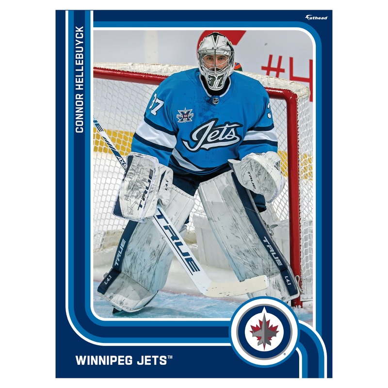 Connor Hellebuyck – Peel & Stick Poster – Official NHL – Winnipeg Jets – Reusable Vinyl Wall Decal