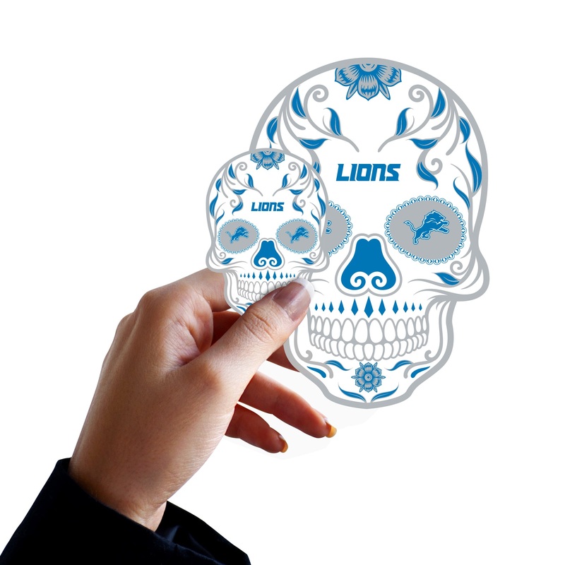 Detroit Lions – 5 Skull Minis (Mixed Sizes) – Official NFL – Reusable Vinyl Decals