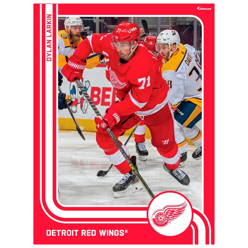 Dylan Larkin – Peel & Stick Poster – Official NHL – Detroit Red Wings – Reusable Vinyl Wall Decal