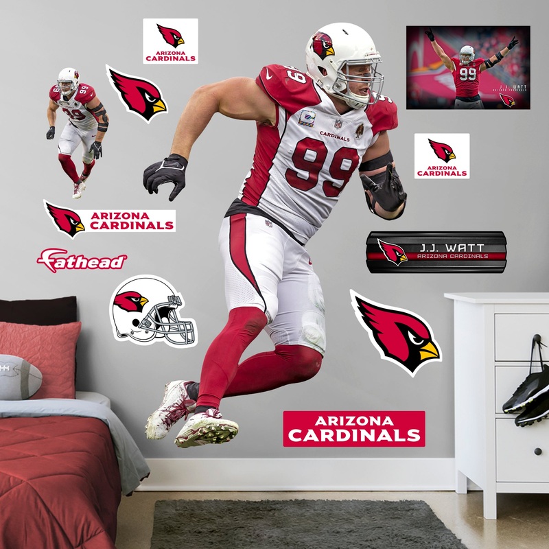 J.J. Watt – RealBig Collection – Official NFL – Arizona Cardinals – Reusable Vinyl Wall Decals #1