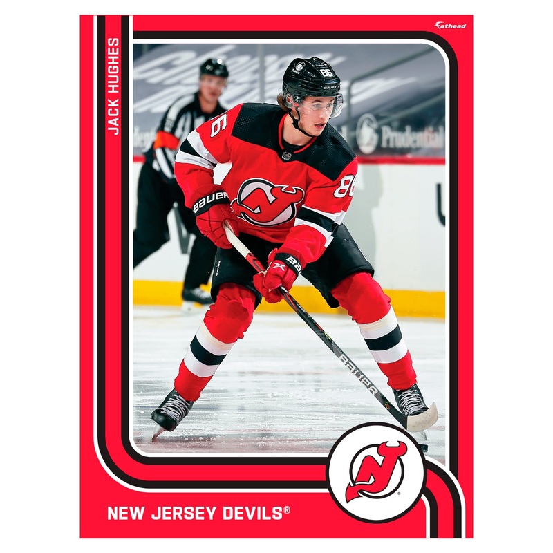 Jack Hughes – Peel & Stick Poster – Official NHL – New Jersey Devils – Reusable Vinyl Wall Decal
