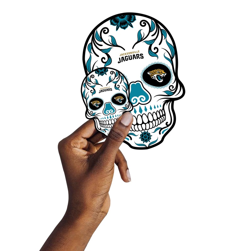 Jacksonville Jaguars – 5 Skull Minis (Mixed Sizes) – Official NFL – Reusable Vinyl Decals