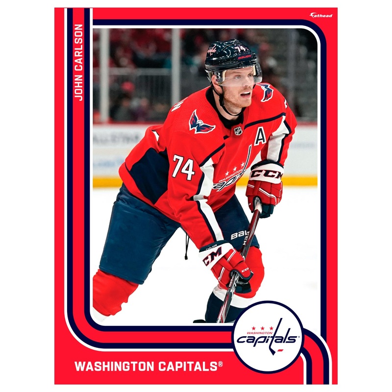 John Carlson – Peel & Stick Poster – Official NHL – Washington Capitals – Reusable Vinyl Wall Decal