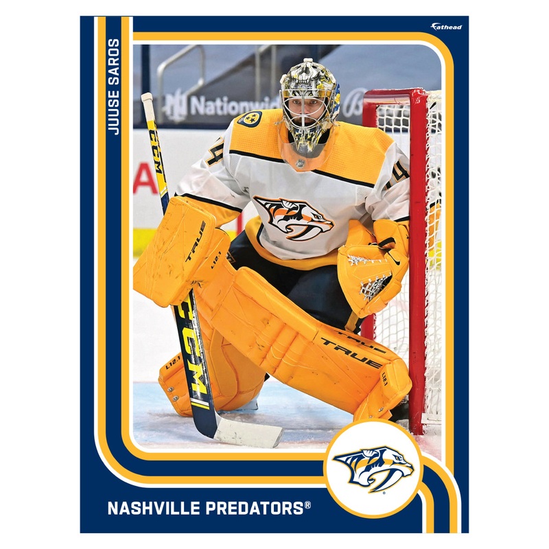 Juuse Saros – Peel & Stick Poster – Official NHL – Nashville Predators – Reusable Vinyl Wall Decal
