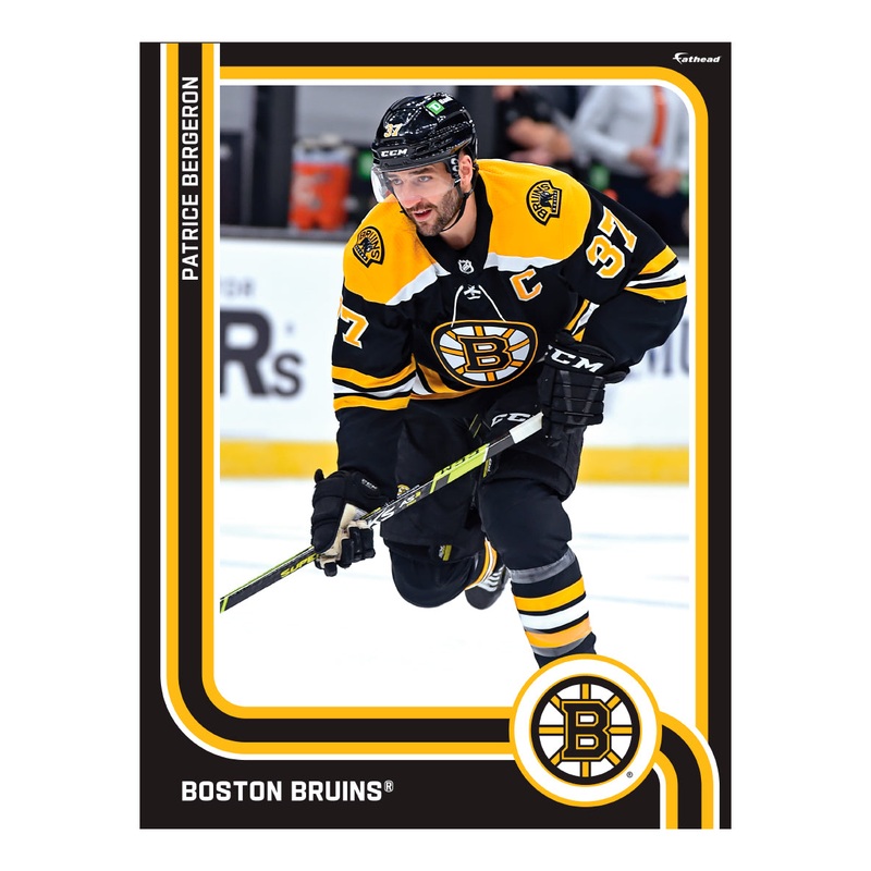 Patrice Bergeron – Peel & Stick Poster – Official NHL – Boston Bruins – Reusable Vinyl Wall Decal