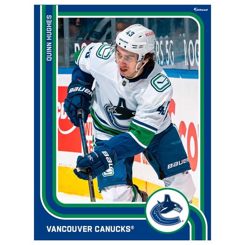 Quinn Hughes – Peel & Stick Poster – Official NHL – Vancouver Canucks – Reusable Vinyl Wall Decal