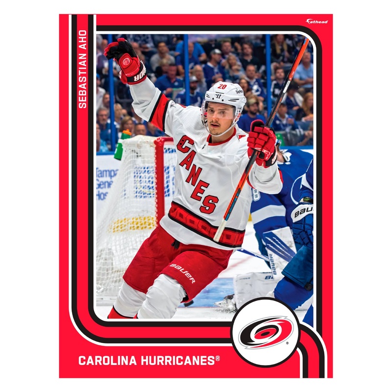 Sebastian Aho – Peel & Stick Poster – Official NHL – Carolina Hurricanes – Reusable Vinyl Wall Decal