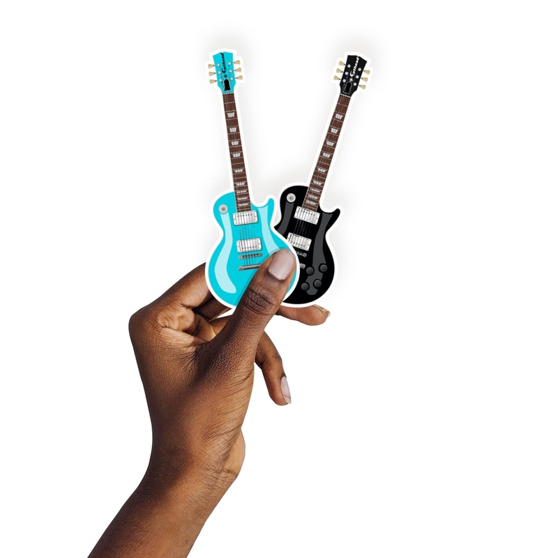 Sheet of 3 -Guitars: Electric Guitar 1 Minis – Removable Adhesive Decal
