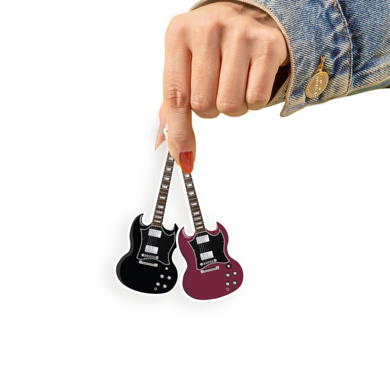 Sheet of 3 -Guitars: Electric Guitar 2 Minis – Removable Adhesive Decal