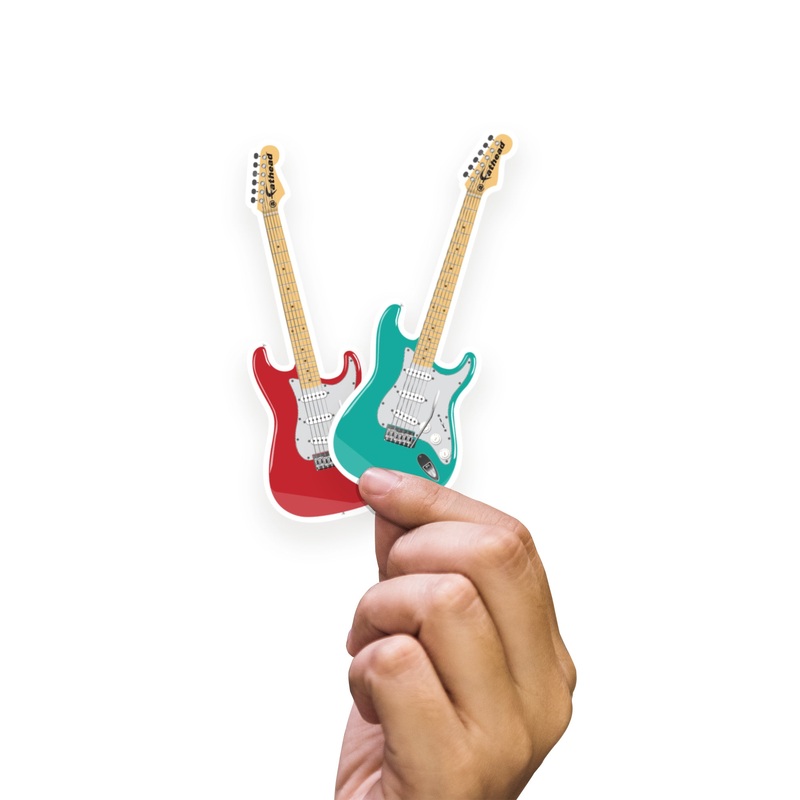 Sheet of 3 -Guitars: Electric Guitar 3 Minis – Removable Adhesive Decal