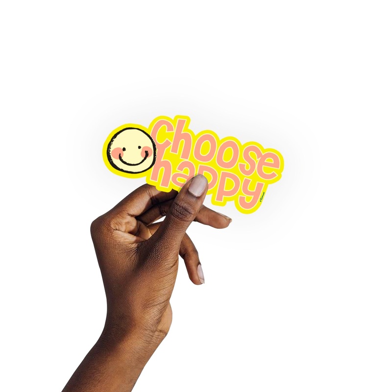 Sheet of 3 -Positivity: Choose Happy Minis – Removable Adhesive Decal