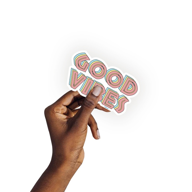Sheet of 3 -Positivity: Good Vibes Minis – Removable Adhesive Decal
