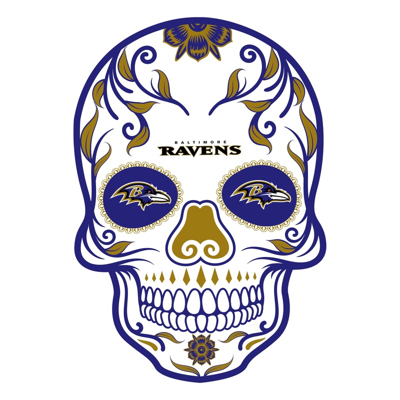 Baltimore Ravens – Sugar Skull Logo – Outdoor Wall Decals – Official NFL – Scratch Resistant Alumigraphics Smooth