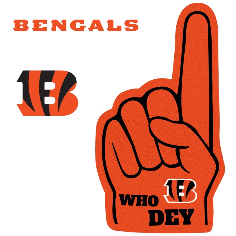 Cincinnati Bengals – RealBig Foam Finger Collection – Official NFL – Reusable Vinyl Wall Decals
