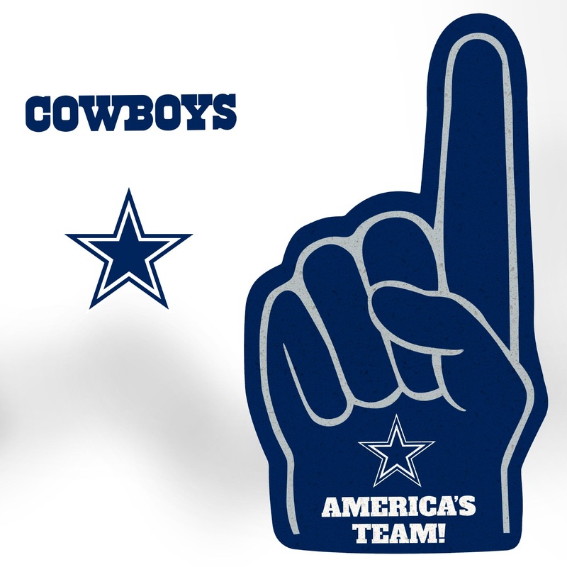 Dallas Cowboys – RealBig Foam Finger Collection – Official NFL – Reusable Vinyl Wall Decals