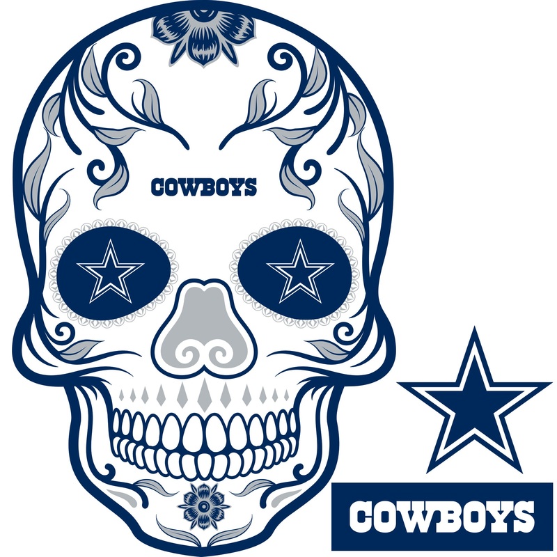 Dallas Cowboys – RealBig Skull Collection – Official NFL – Reusable Vinyl Wall Decals