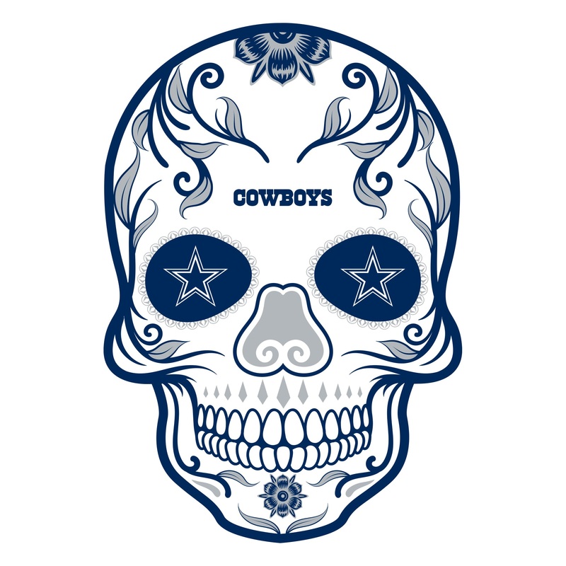 Dallas Cowboys – Sugar Skull Logo – Outdoor Wall Decals – Official NFL – Scratch Resistant Alumigraphics Smooth