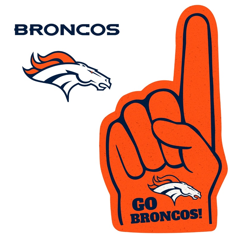 Denver Broncos – RealBig Foam Finger Collection – Official NFL – Reusable Vinyl Wall Decals