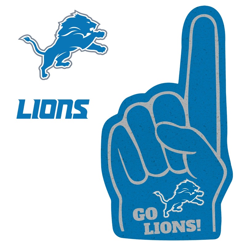 Detroit Lions – RealBig Foam Finger Collection – Official NFL – Reusable Vinyl Wall Decals