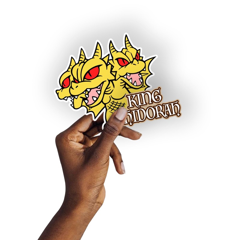 Godzilla – 5 Deformed Minis (Mixed Sizes) – Official Toho – King Ghidorah – Reusable Vinyl Decals
