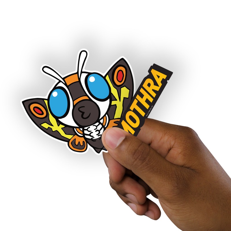 Godzilla – 5 Deformed Minis (Mixed Sizes) – Official Toho – Mothra – Reusable Vinyl Decals