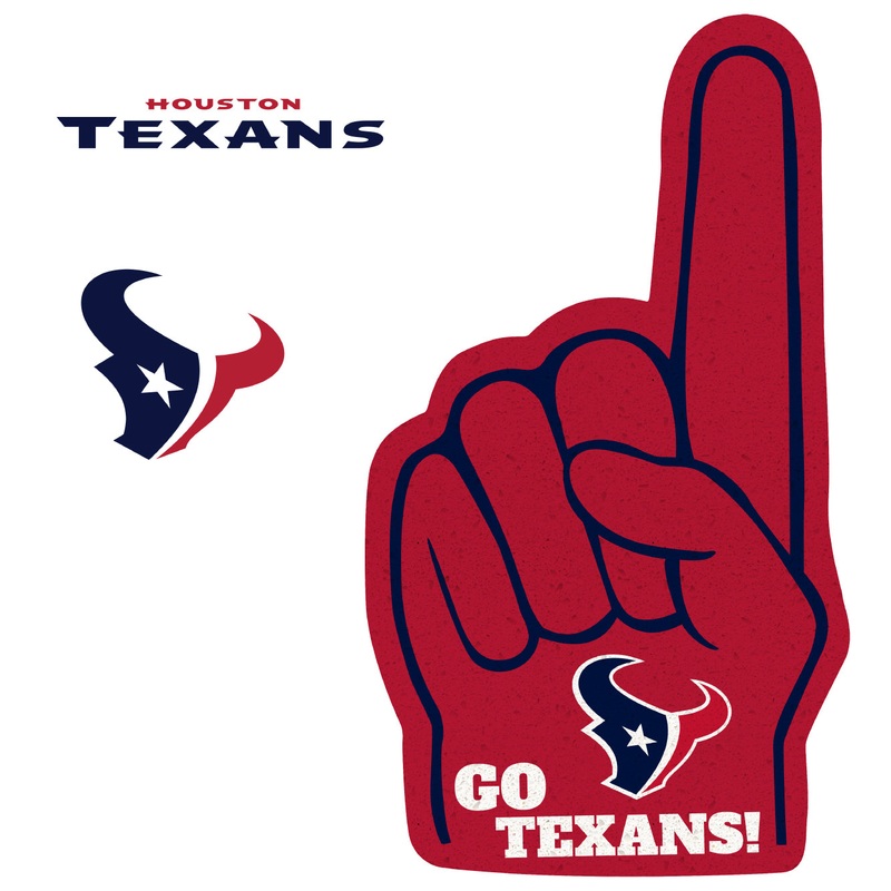 Houston Texans – RealBig Foam Finger Collection – Official NFL – Reusable Vinyl Wall Decals