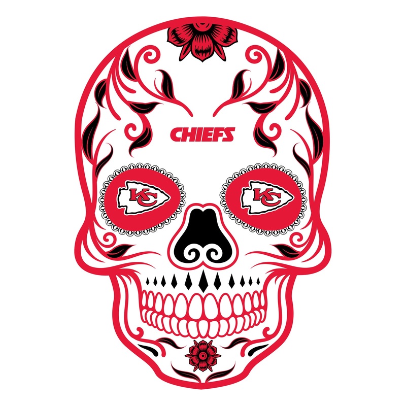 Kansas City Chiefs – Sugar Skull Logo – Outdoor Floor Decal – Official NFL – Scratch Resistant Alumigraphics Grip