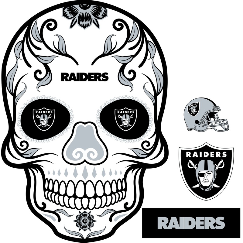 Las Vegas Raiders – RealBig Skull Collection – Official NFL – Reusable Vinyl Wall Decals