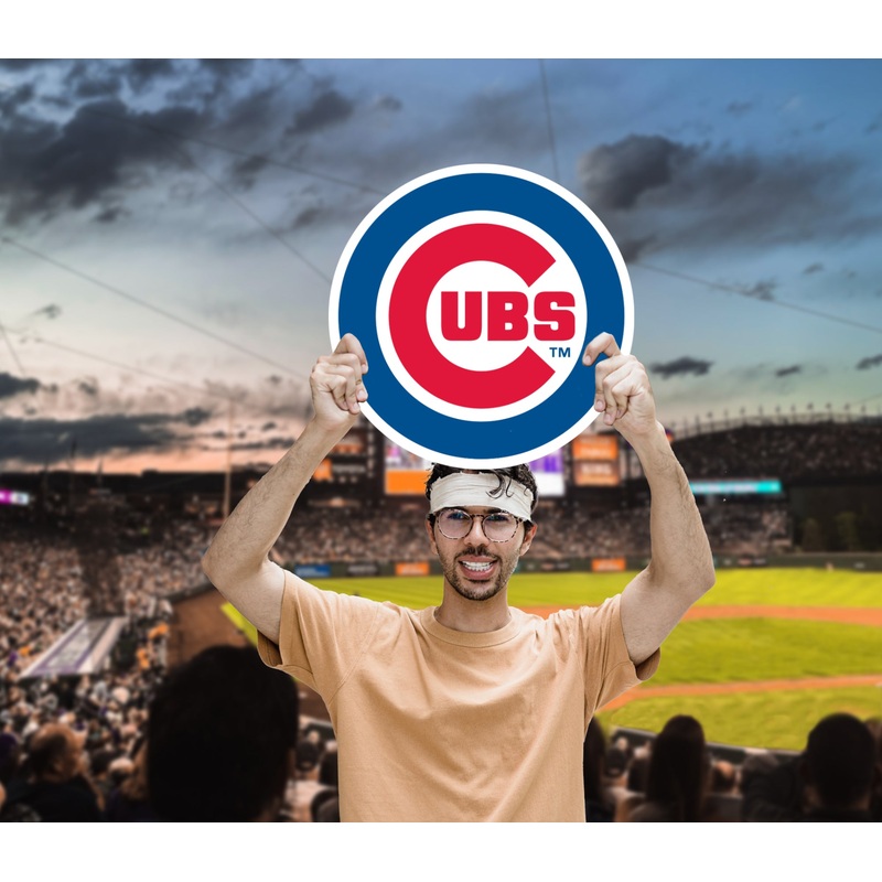Logo – Big Head – Official MLB – Chicago Cubs – Foam Core Cutout