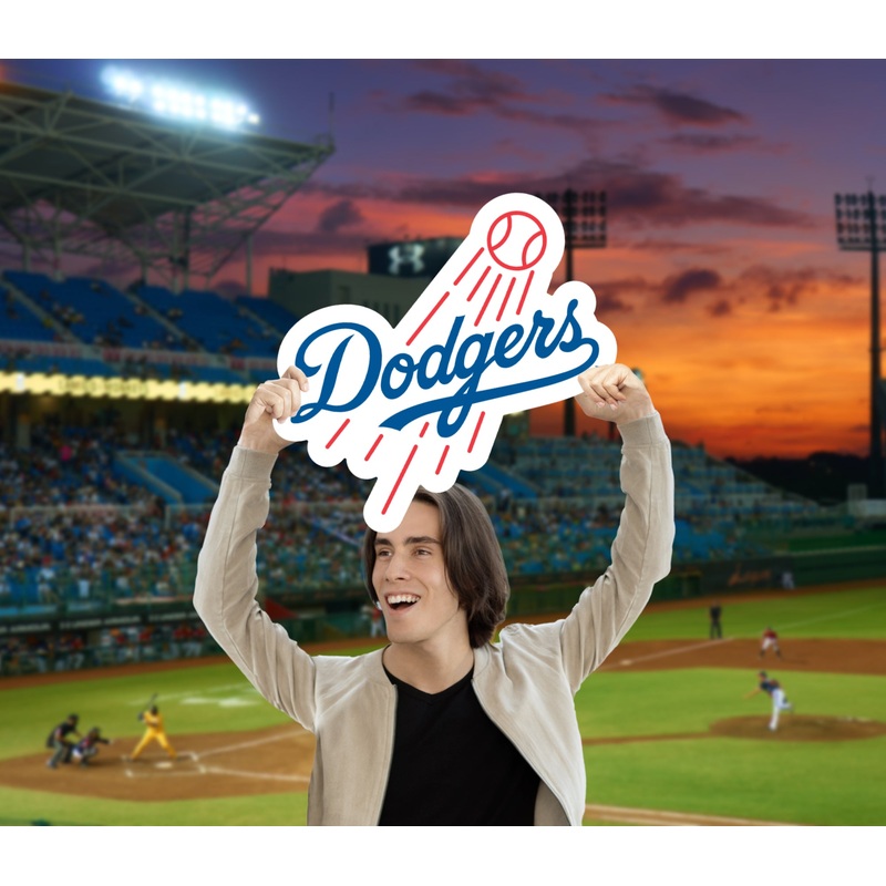Logo – Big Head – Official MLB – Los Angeles Dodgers – Foam Core Cutout
