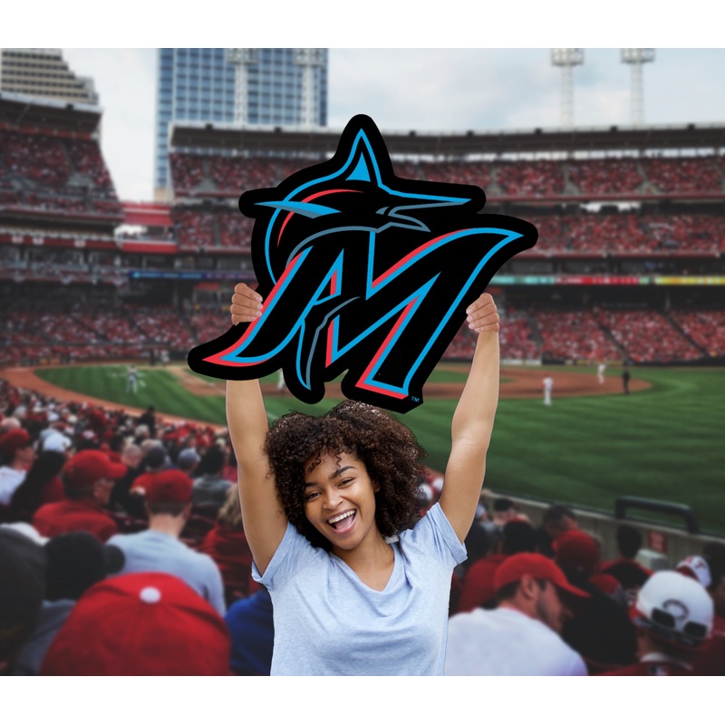 Logo – Big Head – Official MLB – Miami Marlins – Foam Core Cutout