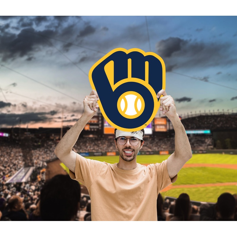 Logo – Big Head – Official MLB – Milwaukee Brewers – Foam Core Cutout