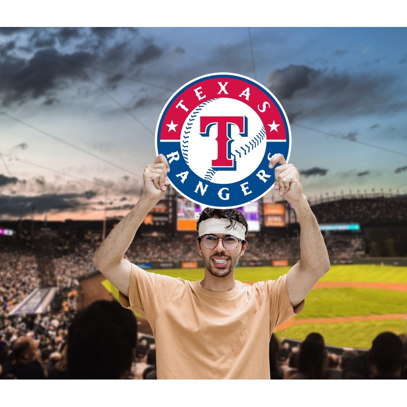 Logo – Big Head – Official MLB – Texas Rangers – Foam Core Cutout