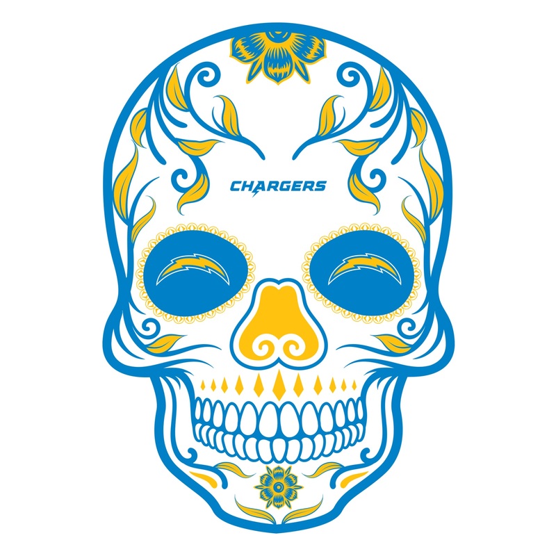 Los Angeles Chargers – Sugar Skull Logo – Outdoor Wall Decals – Official NFL – Scratch Resistant Alumigraphics Smooth