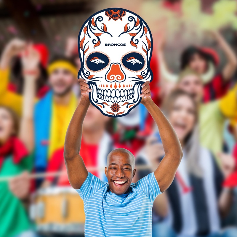 Skull – Big Head – Official NFL – Denver Broncos – Foam Core Cutout