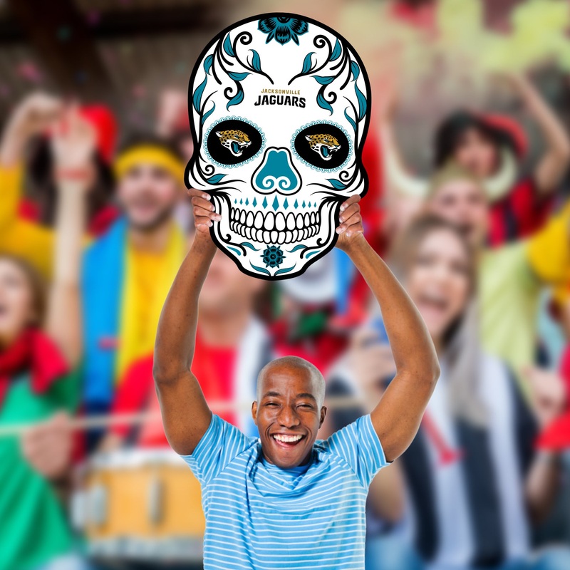 Skull – Big Head – Official NFL – Jacksonville Jaguars – Foam Core Cutout