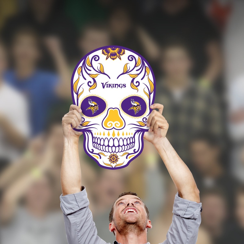 Skull – Big Head – Official NFL – Minnesota Vikings – Foam Core Cutout