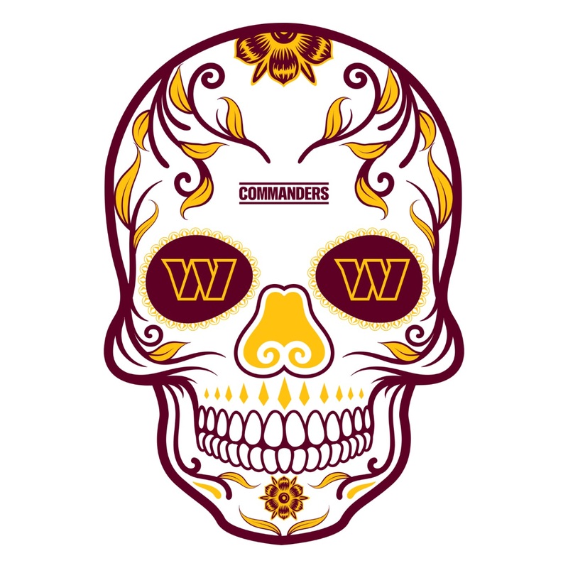 Washington Commanders – Sugar Skull Logo – Outdoor Wall Decal – Official NFL – Scratch Resistant Alumigraphics Smooth