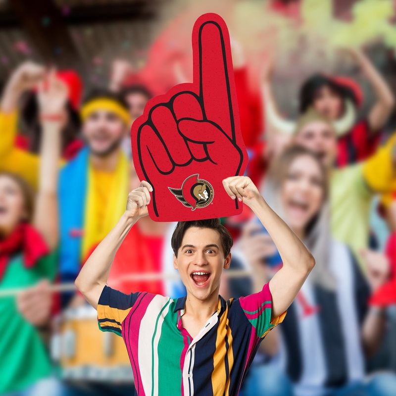 Foamcore Foam Finger – Big Head – Official NHL – Ottawa Senators – Foam Core Cutout