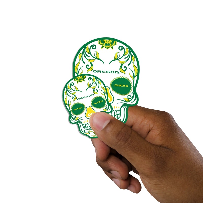 Oregon Ducks – 5 Sugar Skull Logo Minis (Mixed Sizes) – Official NCAA – Reusable Vinyl Decals