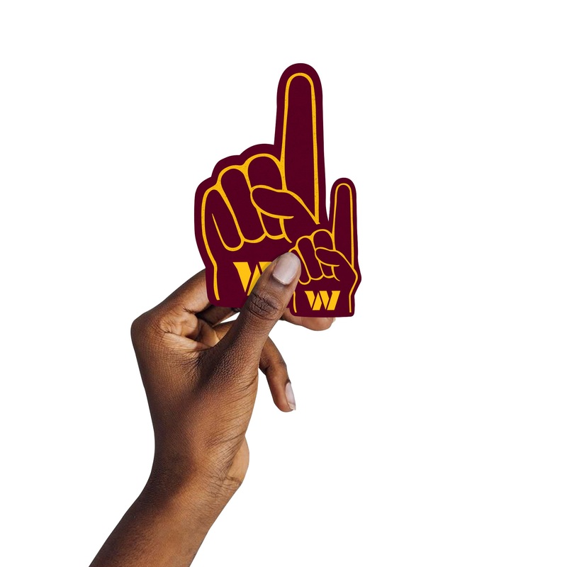 Washington Commanders – 5 Foam Finger Minis (Mixed Sizes) – Official NFL – Reusable Vinyl Decals