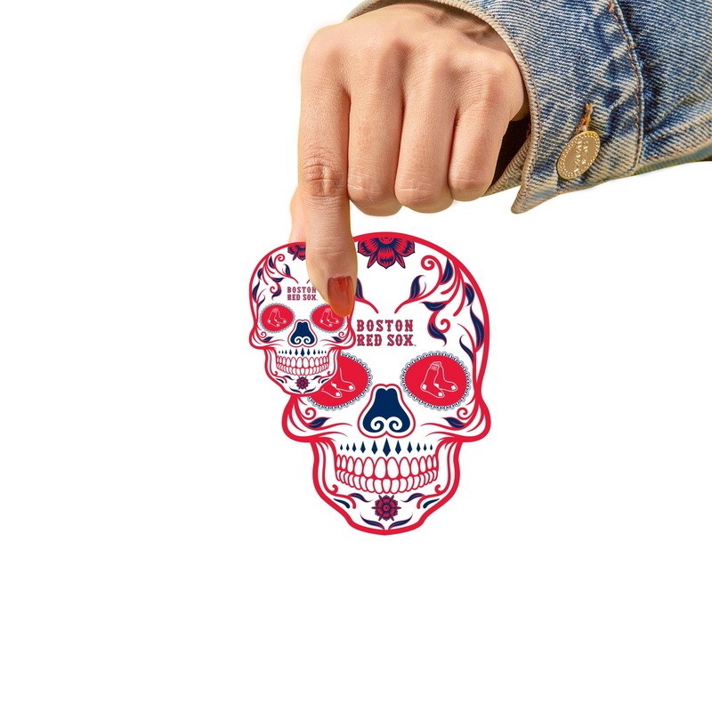 Boston Red Sox – 5 Sugar Skull Logo Minis (Mixed Sizes) – Official MLB – Reusable Vinyl Decals