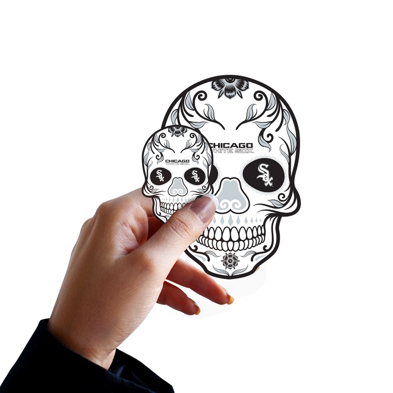 Chicago White Sox – 5 Sugar Skull Logo Minis (Mixed Sizes) – Official MLB – Reusable Vinyl Decals