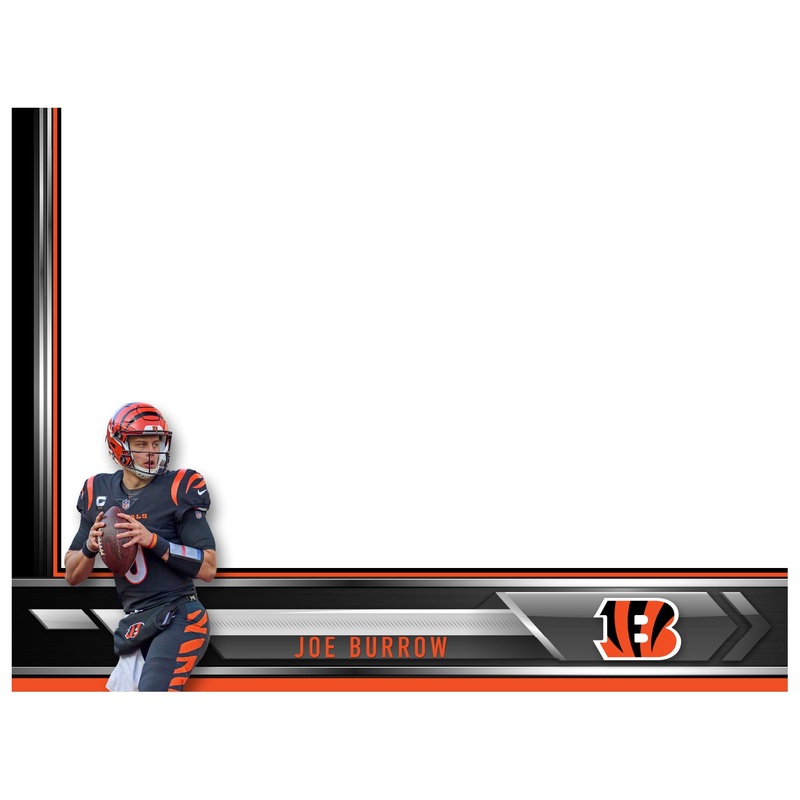 Cincinnati Bengals – Joe Burrow – Dry Erase Whiteboard – Official NFL – Reusable Vinyl Wall Decal