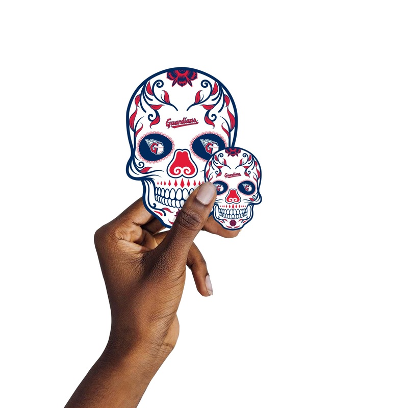 Cleveland Guardians – 5 Sugar Skull Logo Minis (Mixed Sizes) – Official MLB – Reusable Vinyl Decals
