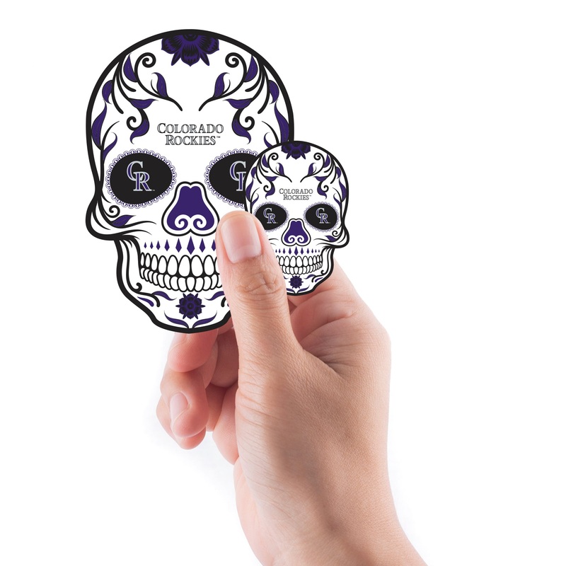 Colorado Rockies – 5 Sugar Skull Logo Minis (Mixed Sizes) – Official MLB – Reusable Vinyl Decals