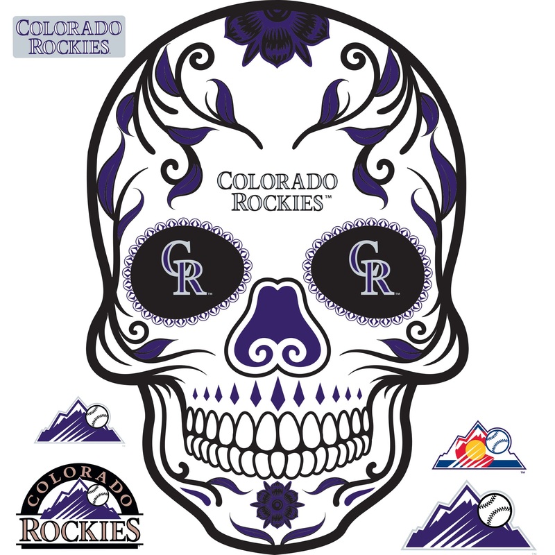 Colorado Rockies – RealBig Sugar Skull Collection – Official MLB – Reusable Vinyl Wall Decals