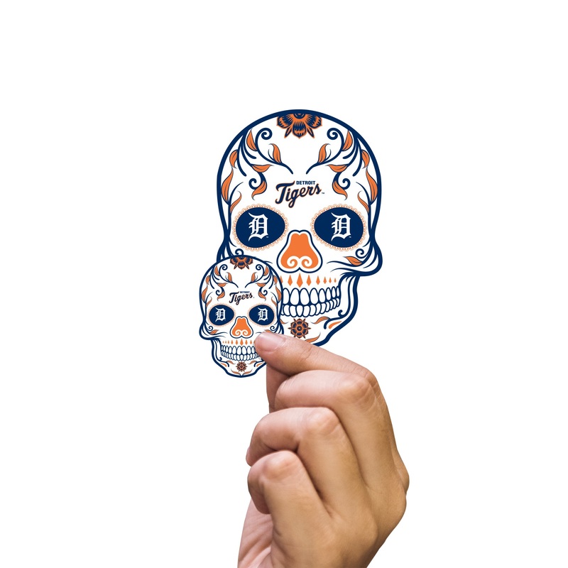 Detroit Tigers – 5 Sugar Skull Logo Minis (Mixed Sizes) – Official MLB – Reusable Vinyl Decals