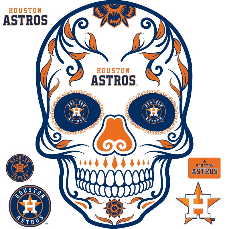 Houston Astros – RealBig Sugar Skull Collection – Official MLB – Reusable Vinyl Wall Decals